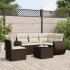 Set sofás de jardín 6 piezas y cojines ratán sintético