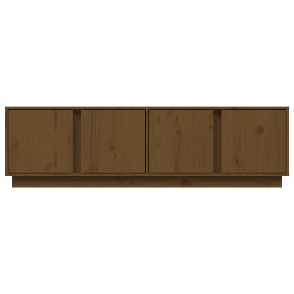 Mueble de TV madera maciza de pino marrón miel 140x40x40