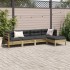 Set de sofás jardín 5 pzas con cojines madera pino