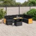Set de sofás de jardín 8 piezas y cojines ratán sintético