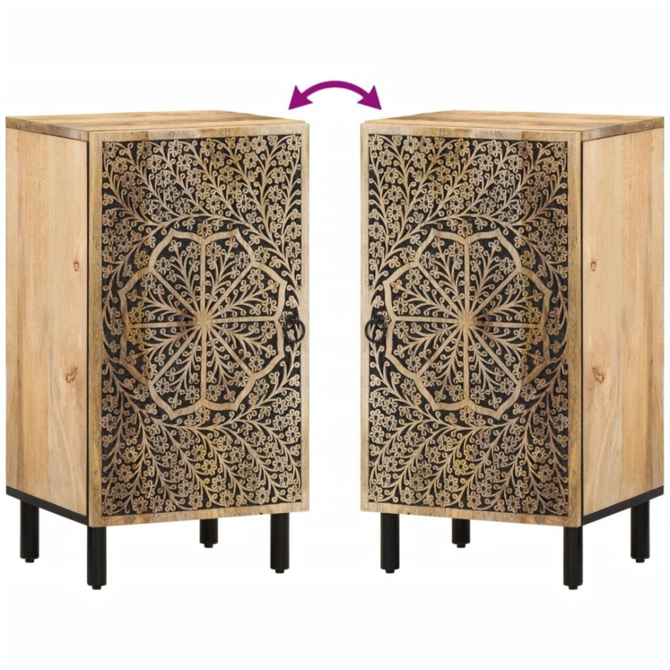 Armario auxiliar madera maciza de mango 40x33x75