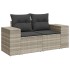 Set de sofás jardín y cojines 5 pzas ratán sintético gris