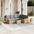 Juego de sofás jardín con cojines beige mezcla 8 pzas ratán