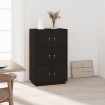 Aparador de madera maciza de pino negro 67x40x108,5 cm