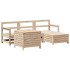 Juego de sofás de jardín 5 piezas madera maciza de