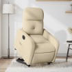 Sillón eléctrico reclinable elevable de tela color crema