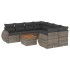 Set de muebles de jardín 9 pzas y cojines ratán sintético