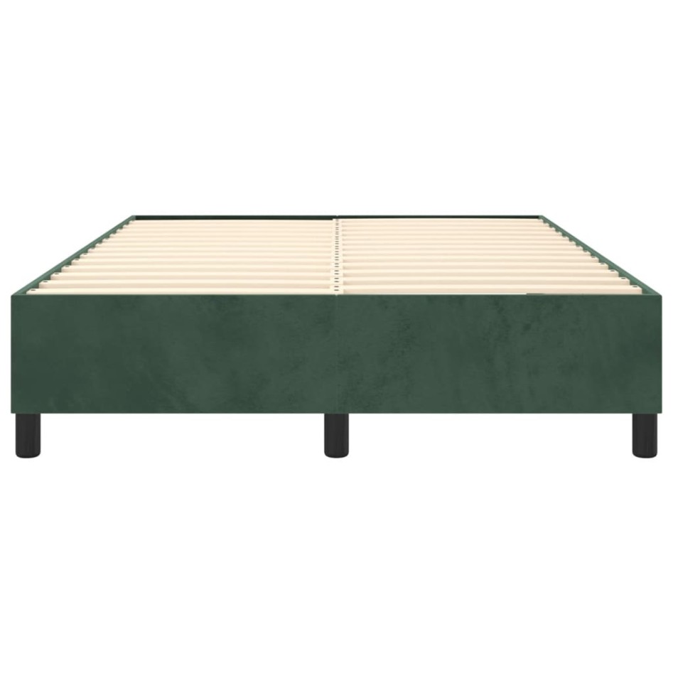 Estructura cama sin colchón terciopelo verde oscuro 140x200
