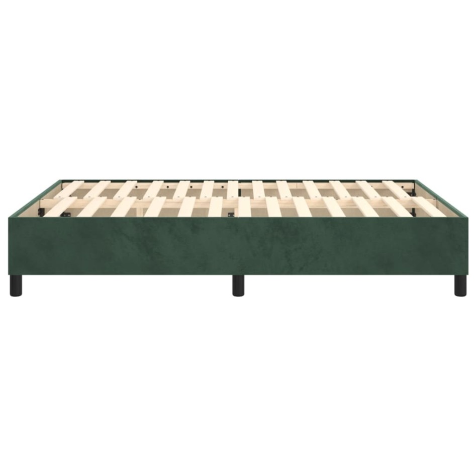 Estructura cama sin colchón terciopelo verde oscuro 140x200