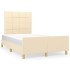 Estructura de cama sin colchón tela crema 120x190