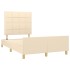Estructura de cama sin colchón tela crema 120x190