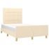 Estructura de cama sin colchón tela crema 120x190