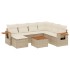 Juego de sofás de jardín con cojines beige 8 pzas ratán
