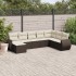 Set sofás de jardín 8 piezas y cojines ratán sintético