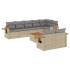 Set de muebles de jardín 9 pzas y cojines ratán sintético