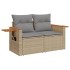 Set de muebles de jardín 9 pzas y cojines ratán sintético