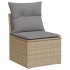 Set de muebles de jardín 9 pzas y cojines ratán sintético