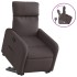 Sillón reclinable elevable tela marrón