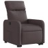 Sillón reclinable elevable tela marrón