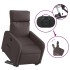 Sillón reclinable elevable tela marrón