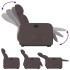Sillón reclinable elevable tela marrón