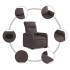Sillón reclinable elevable tela marrón