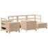 Juego de sofás de jardín 7 piezas madera maciza de