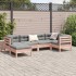 Set de sofás jardín 6 pzas con cojines madera abeto