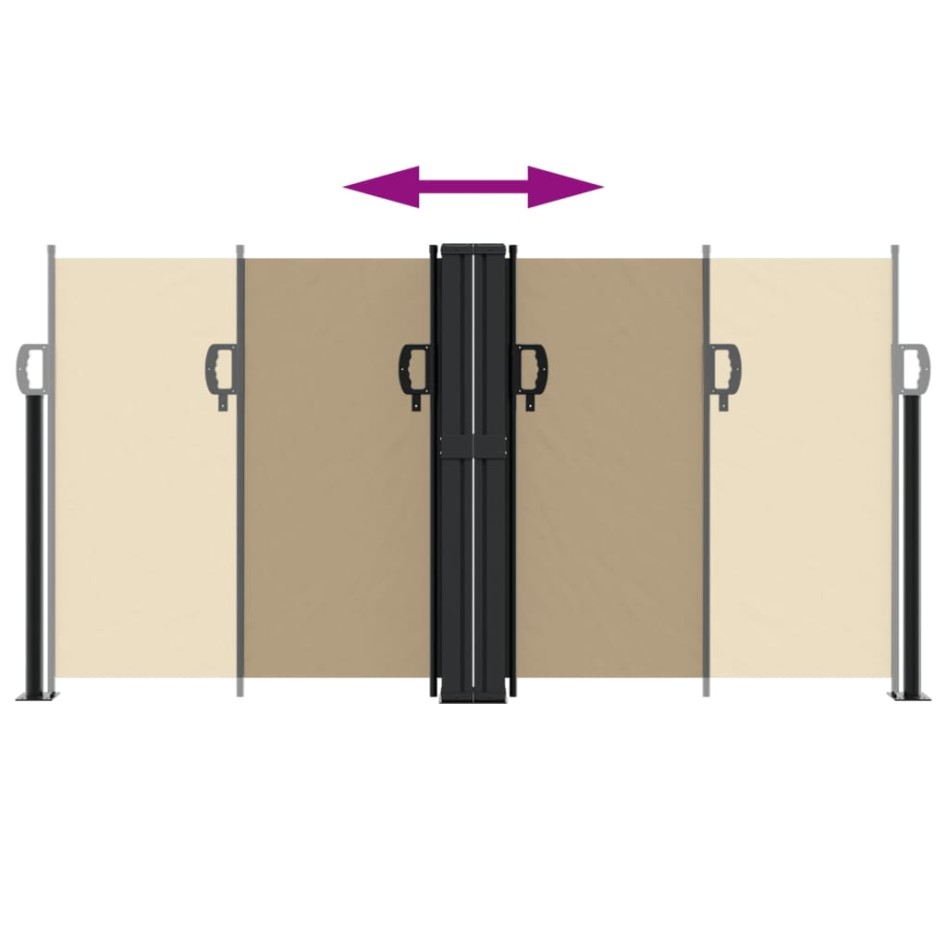 Toldo lateral retráctil beige 120x1000