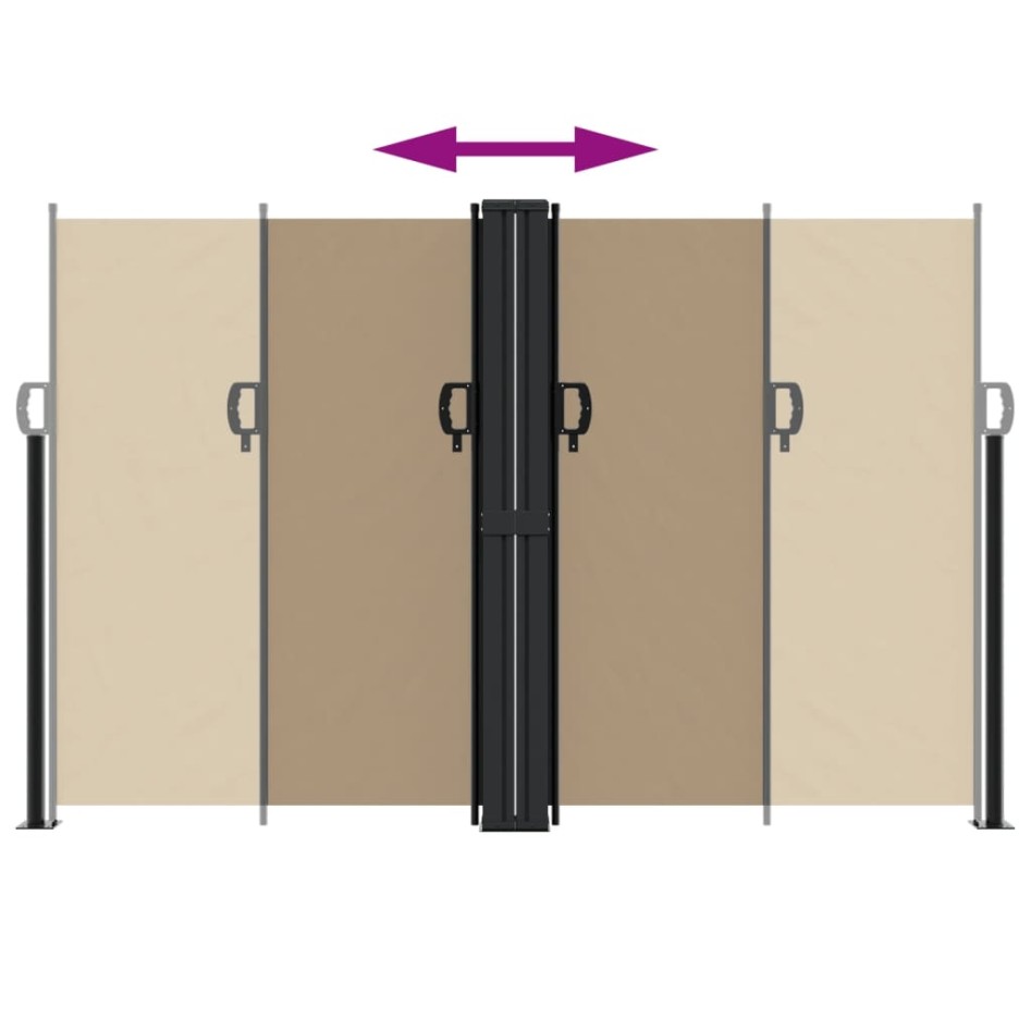 Toldo lateral retráctil gris taupe 160x1000