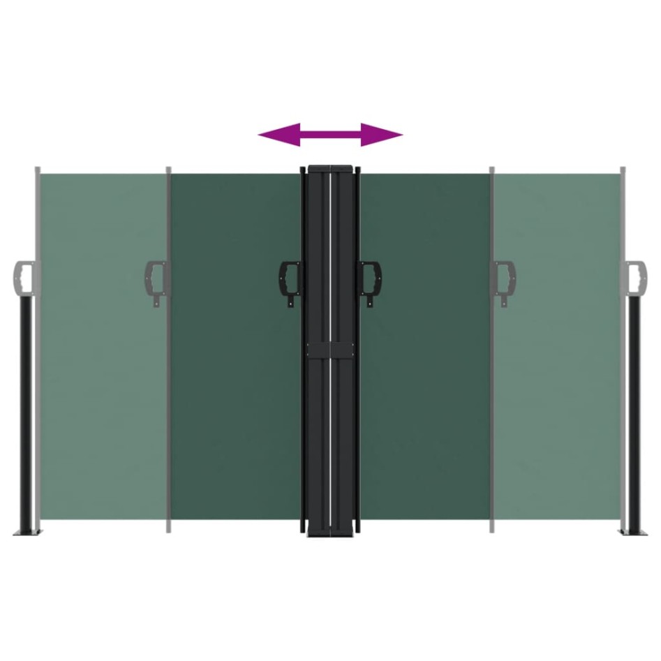 Toldo lateral retráctil verde oscuro 140x1200