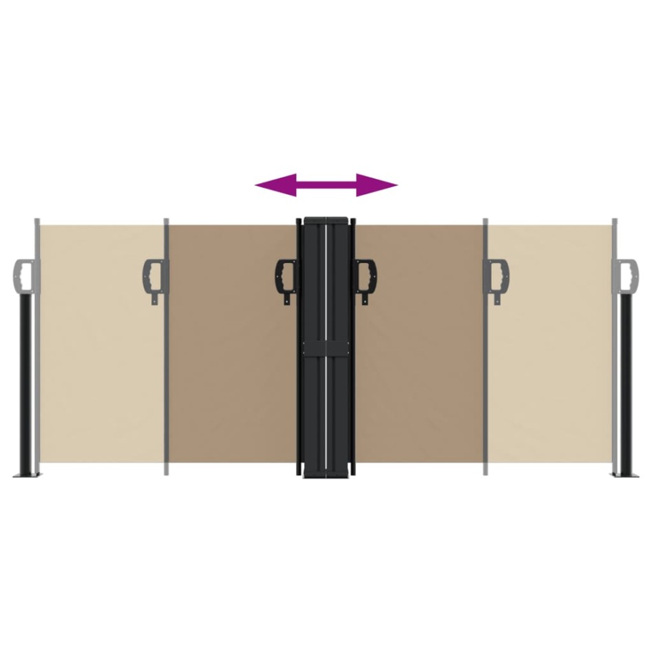 Toldo lateral retráctil gris taupe 100x1000