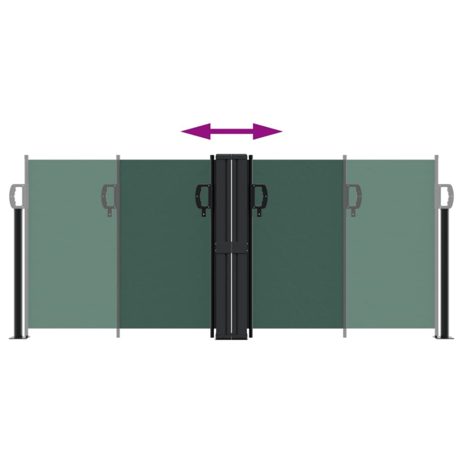 Toldo lateral retráctil verde oscuro 100x600