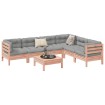 Set de sofás jardín 7 pzas con cojines madera abeto Douglas