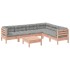 Set de sofás jardín 7 pzas con cojines madera abeto