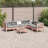 Set de sofás jardín 7 pzas con cojines madera abeto