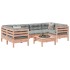 Set de sofás jardín 7 pzas con cojines madera abeto