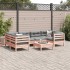 Set de sofás jardín 7 pzas con cojines madera abeto