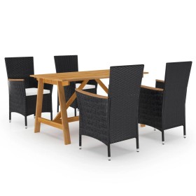 Juego de comedor de jardín 5 piezas con cojines