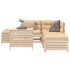 Juego de sofás de jardín 6 piezas madera maciza de