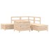 Juego de sofás de jardín 6 piezas madera maciza de