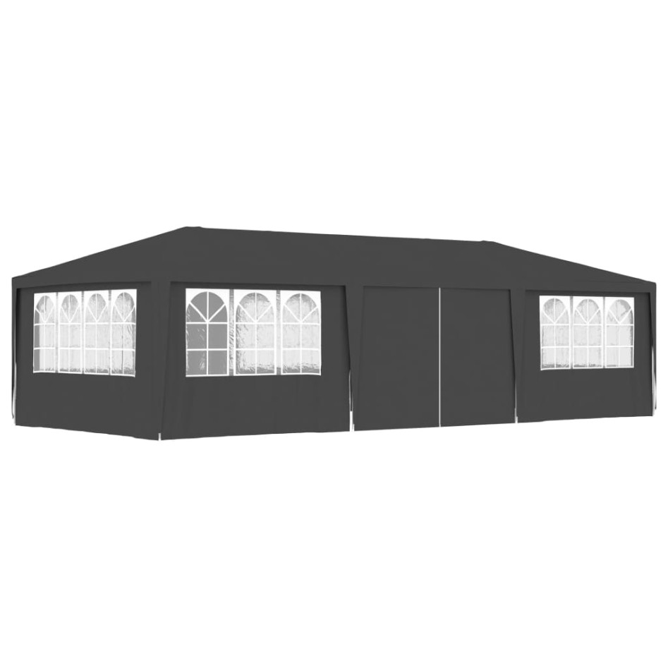 Carpa profesional para fiestas con paredes gris 90 g/m² 4x9