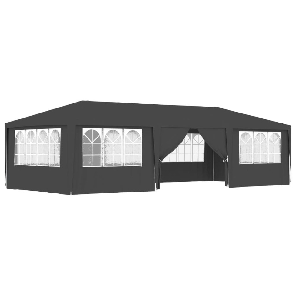 Carpa profesional para fiestas con paredes gris 90 g/m² 4x9