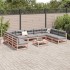 Juego de sofás de jardín 10 pzas madera maciza de abeto