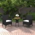 Set de bistró jardín 3 pzas ratán sintético madera maciza