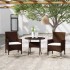 Set de bistró de jardín 3 pzas ratán PE vidrio templado