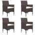 Set de comedor de jardín 5 pzas ratán PE vidrio templado