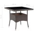 Set de comedor de jardín 5 pzas ratán PE vidrio templado