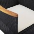 Set de comedor de jardín 5 pzas ratán PE vidrio templado