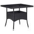 Set de comedor de jardín 5 pzas ratán PE vidrio templado